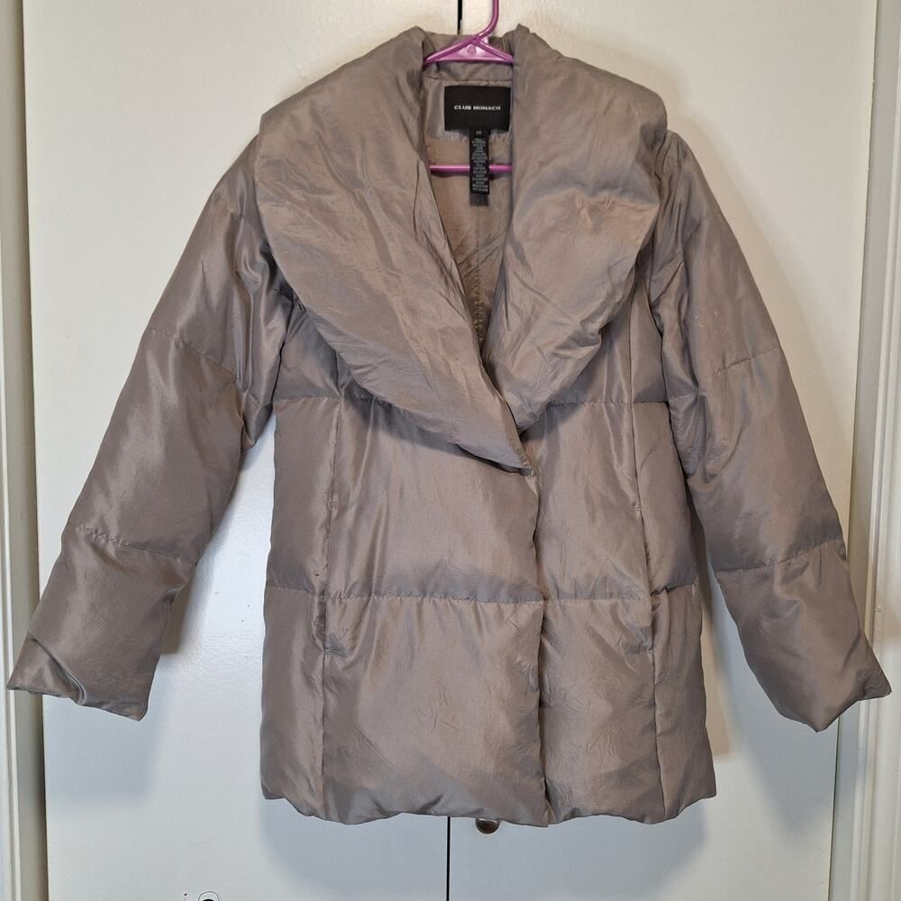Club Monaco Silk Ramona Puffa Coat